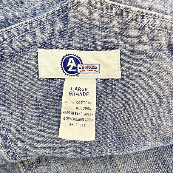 ARIZONA ORIGINAL PREMIUM JEAN CO MENS OVERALLS LARGE BLUE 100% COTTON DENIM BIBS - Picture 13 of 14